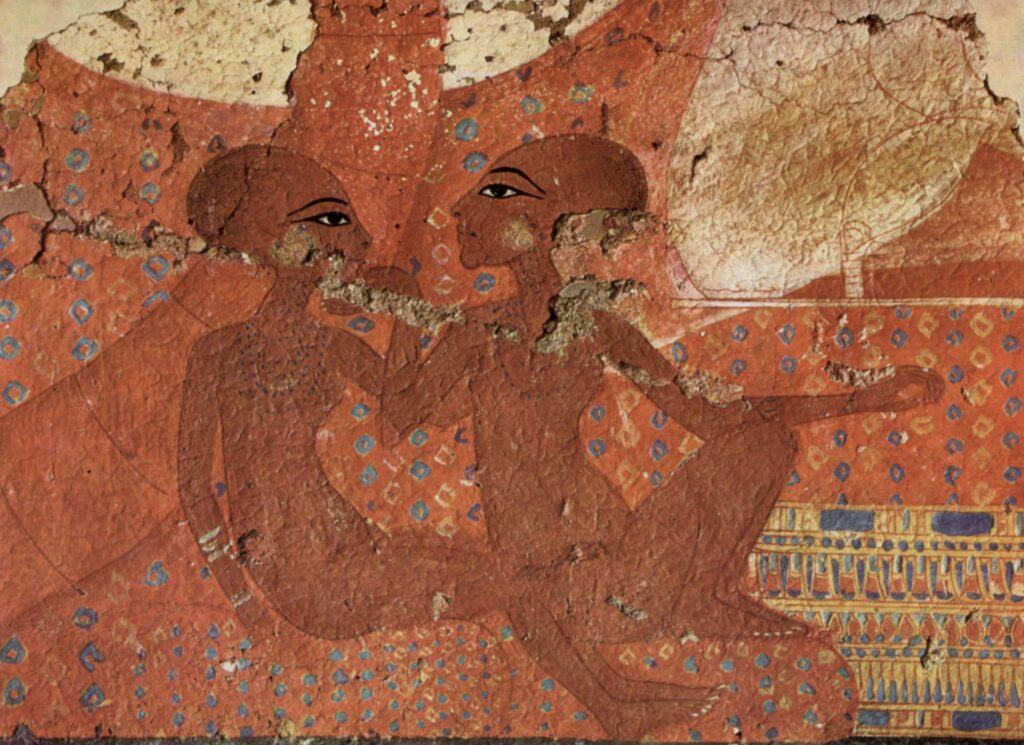 Dinastía XVIII - Pintura mural del Palacio real de Tell el-Amarna (Museo Asmolean Oxford)