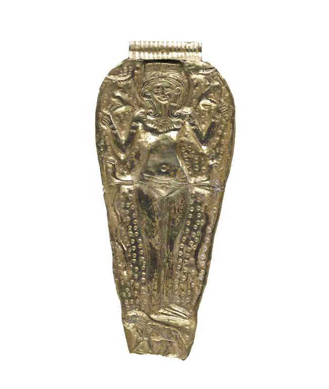 Pendiente con la representación de diosa (Museo Louvre, Siglo XIII a. C.)
