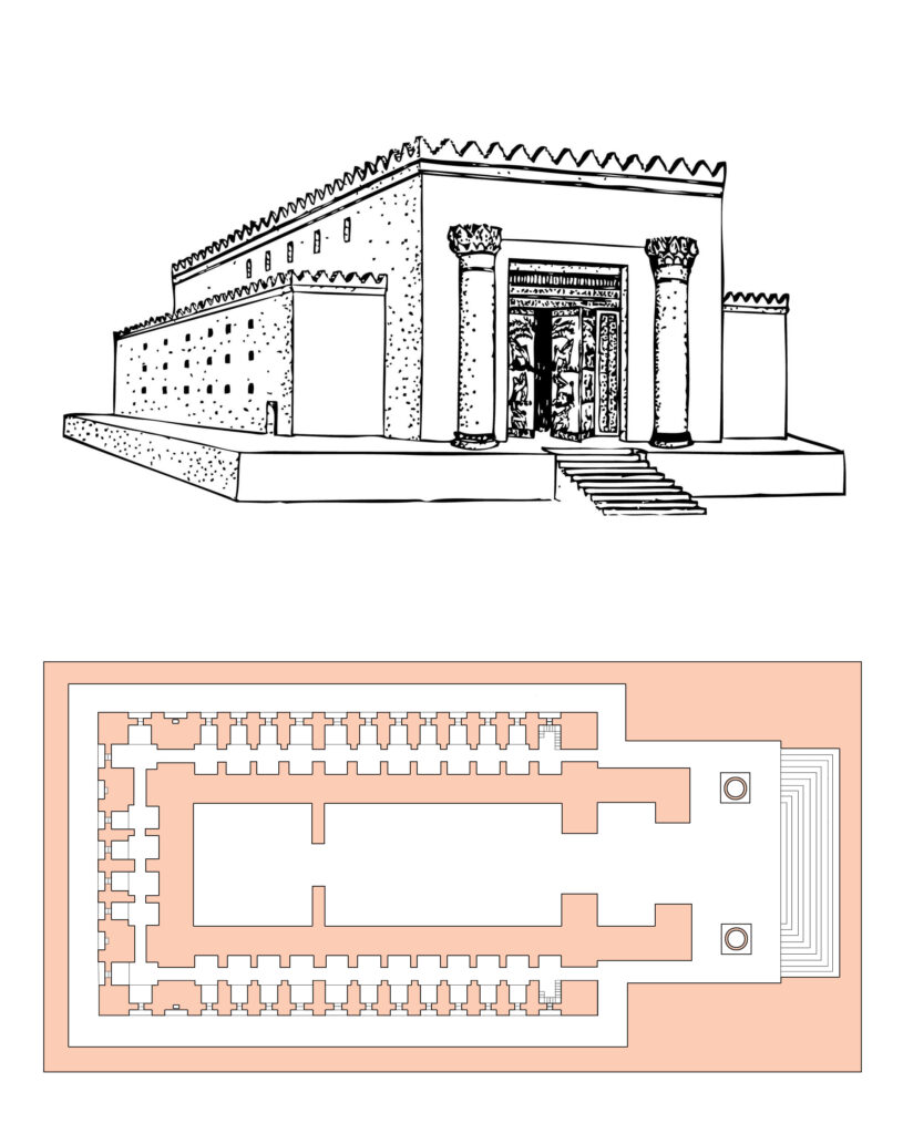Templo de Jerusalén - Reconstrucción y planta hipotética (Siglo X a. C.)