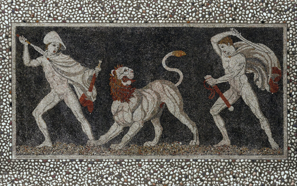 Pella - Mosaico pavimental (Museo Arqueológico Pella, 325-300 a. C.)