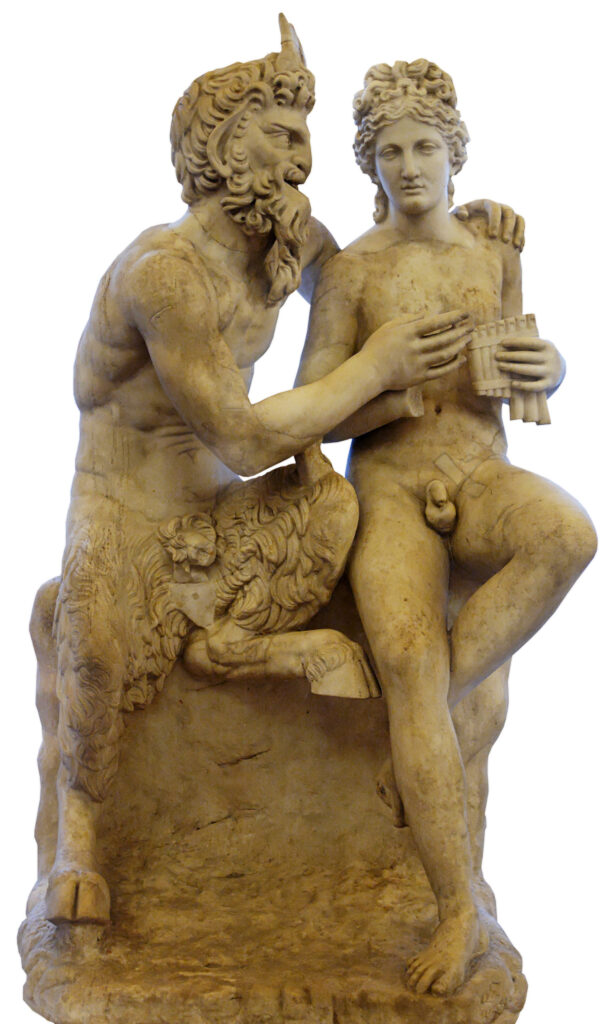 Roma - Palacio Altemps - Pan enseñando a Dafnis a tocar la siringa (Copia romana de un original griego)