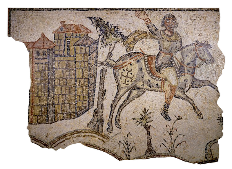 Mosaico Jinete vándalo - Museo Británico de Londres (Finales S.V)