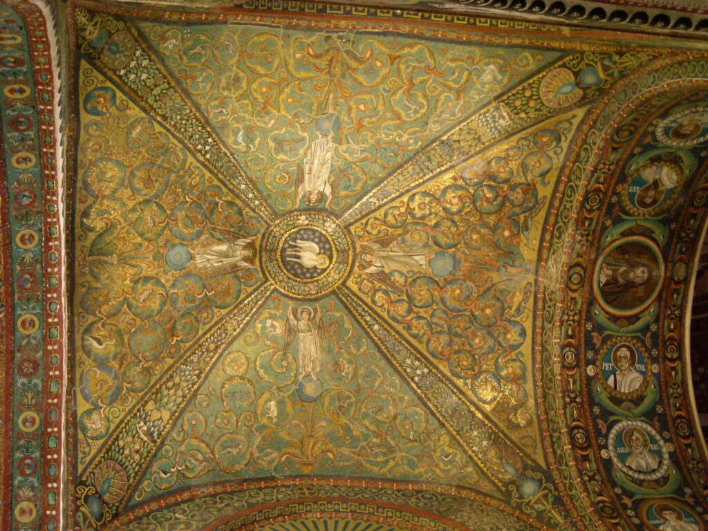 Rávena - Basilica San Vitale - Mosaico de la bóveda (Segundo cuarto del siglo VI)