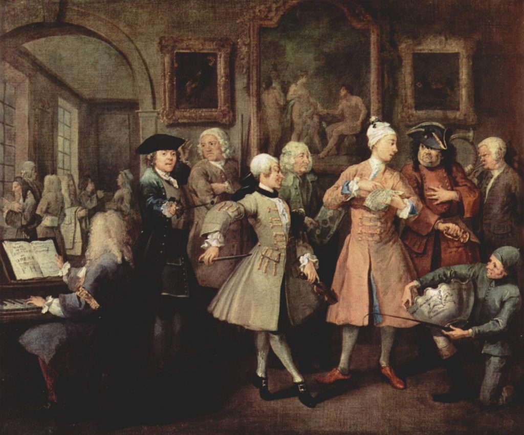 William Hogarth - A Rake's progress - II La levée (Soane Museum Londres, 1732-1735)