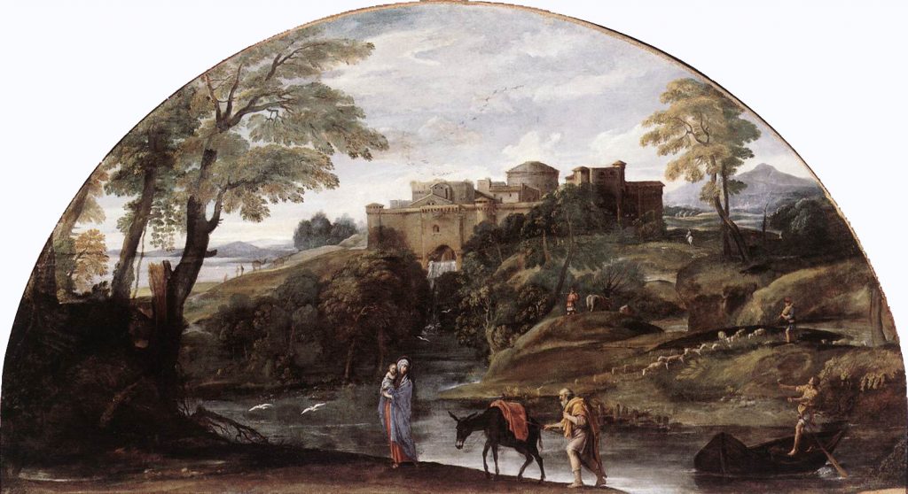 Annibal Carracci - Huida a Egipto (Galería Doria-Pamphili de Roma, 1604)