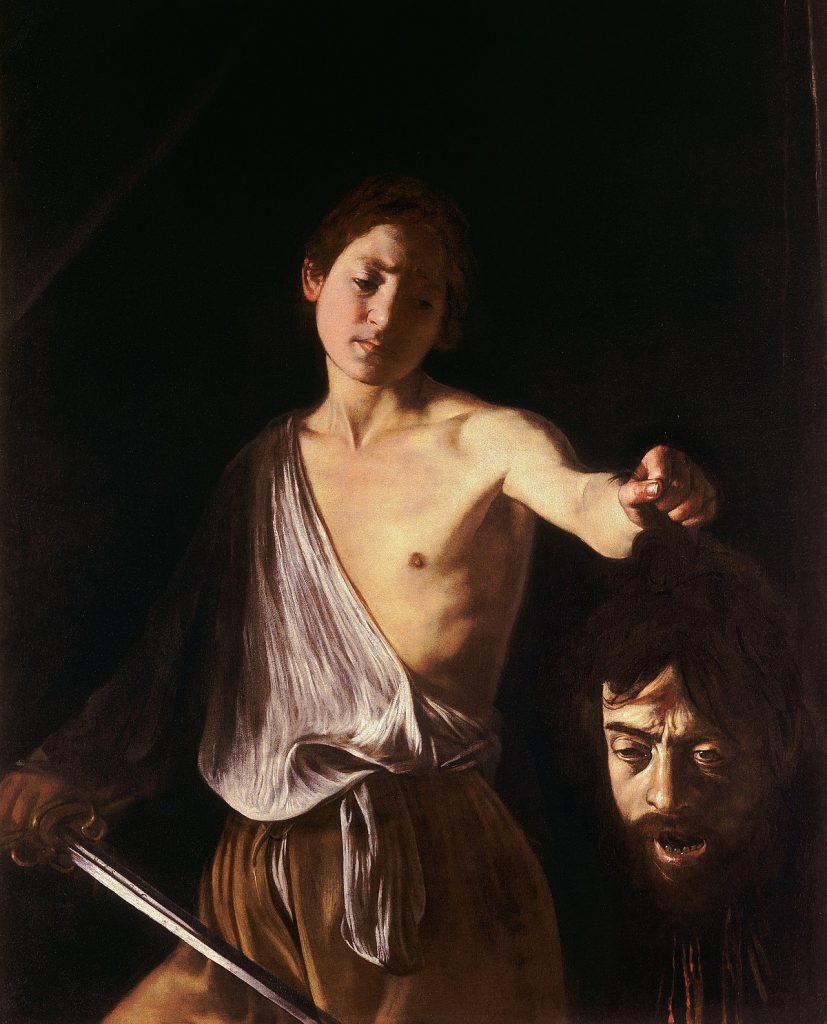 Caravaggio - David con la cabeza de Goliath (Galería Borghese de Roma, 1609-1610)