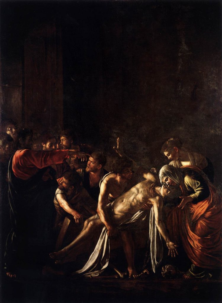 Caravaggio - Resurrección de Lázaro (Museo Regional de Mesina, 1609)