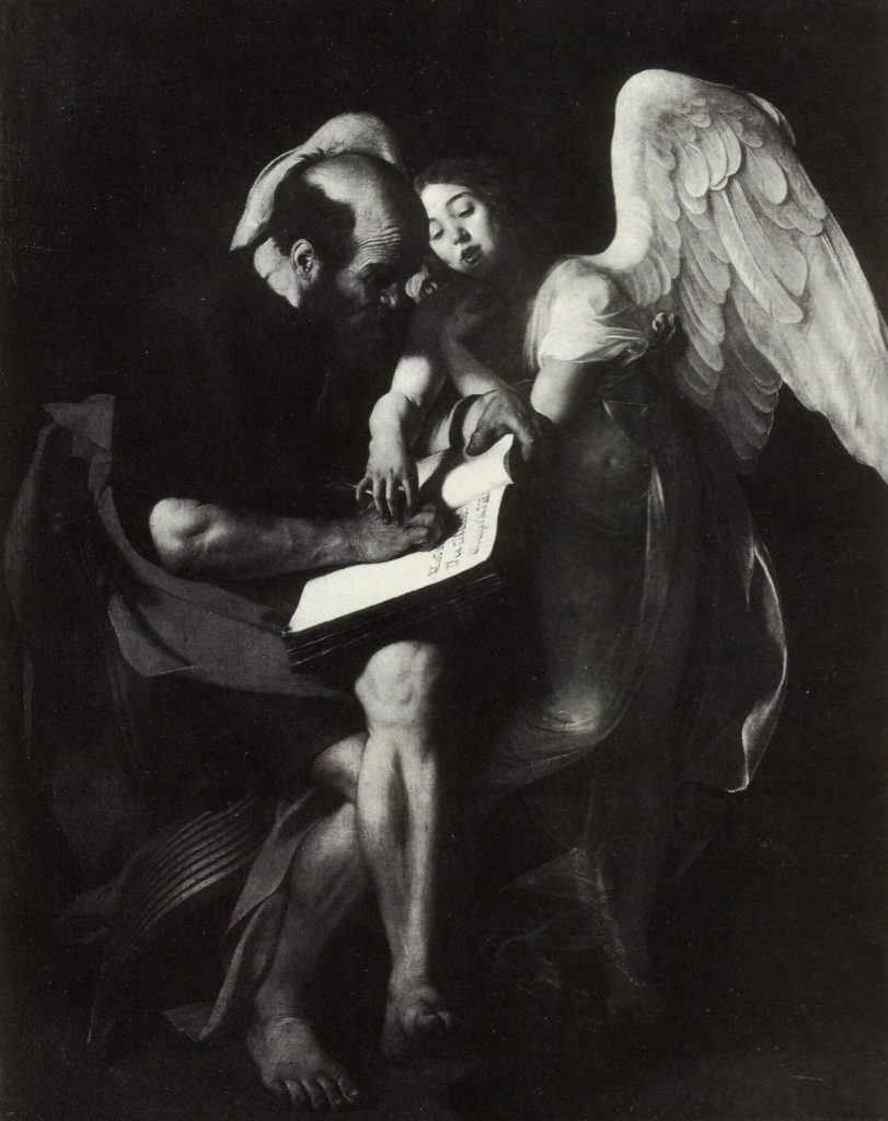 Caravaggio - San Mateo y el ángel (1602) (destruida)