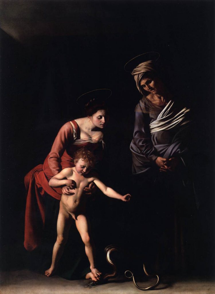 Caravaggio - Virgen de los Palafreneros (Galería Borghese de Roma, 1604-1605)