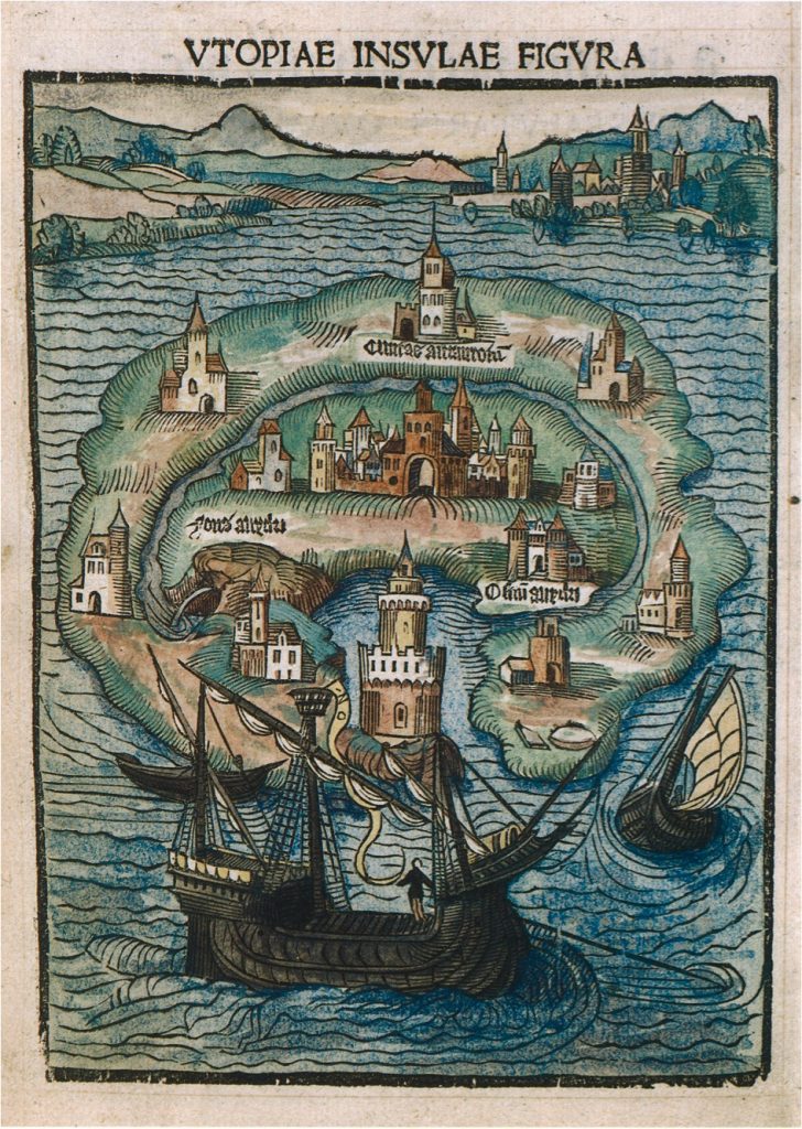 Tomás Moro - Imagen de La isla de Utopía (Publicación de Lovaina, 1516)